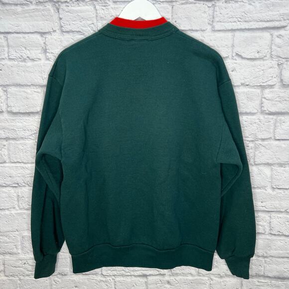 Vintage Jerzees Morning Sun 90s Cardinal Sweatshirt Size L Green Graphic - Picture 5 of 5